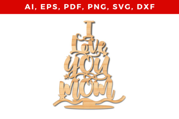 Download I Love You Mom Ornament Laser Craft SVG - Premium Bundle
