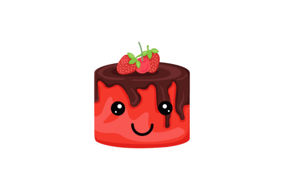 Download Red Christmas Cake Kawaii Illustration - Premium Resources