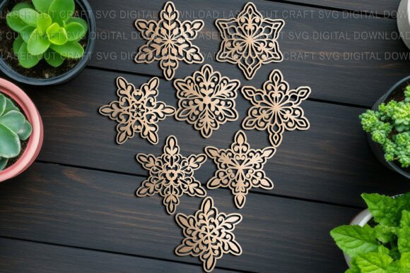 Download Snowflakes SVG Bundle, Laser, Craft Cut - Premium Resources
